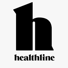 Logo of the Healthline publication in which Dr. Steven Eisenberg talked about prostate cancer screening | cCARE | Fresno & San Diego CA