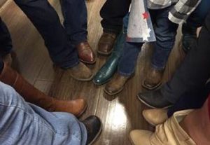 cCARE nurses all in cowboy boots to celebrate with Jaxson, featured in this story about his fight against Rhabdomyosarcoma | cCARE | Fresno & San Diego, CA