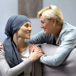 Woman comforting woman with cancer | cCARE | San Diego and Fresno, CA