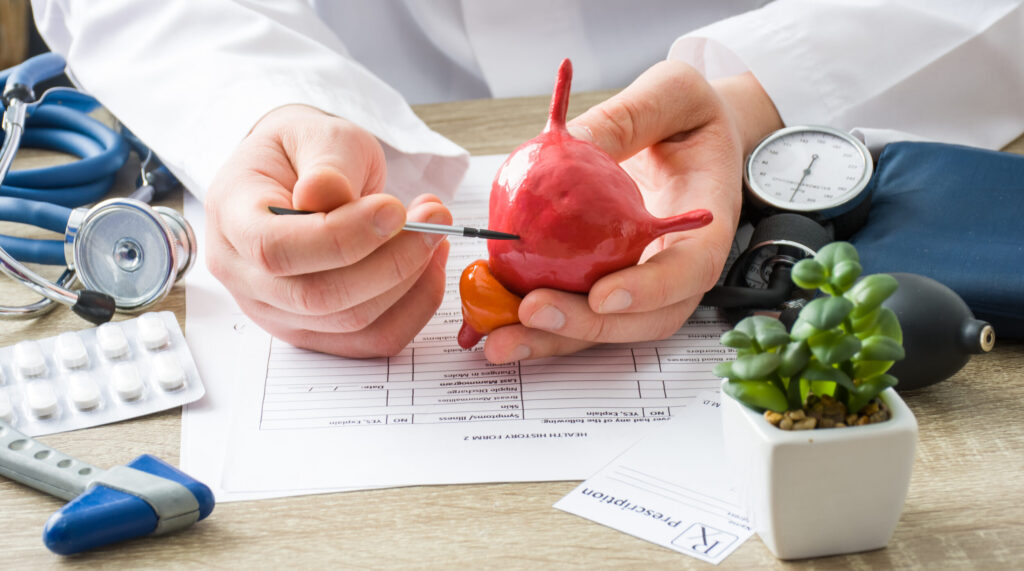 Doctor discussing bladder cancer