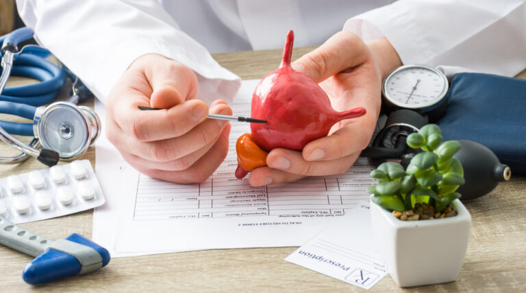 Doctor discussing bladder cancer